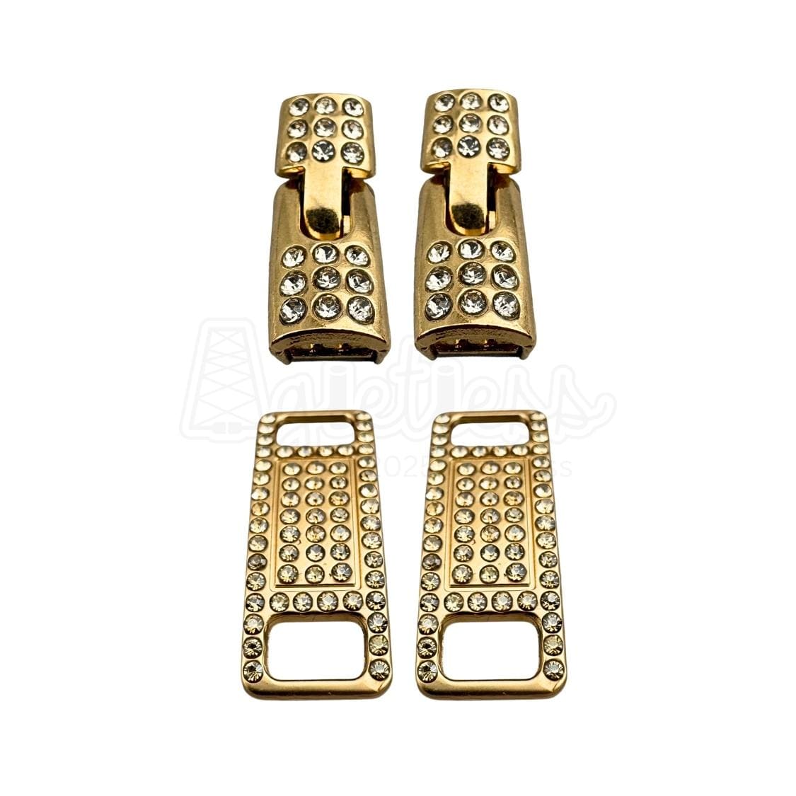 Elastische veters bling gesp sluiting goud geschikt voor elastische veters van 6 tot 9 mm breed