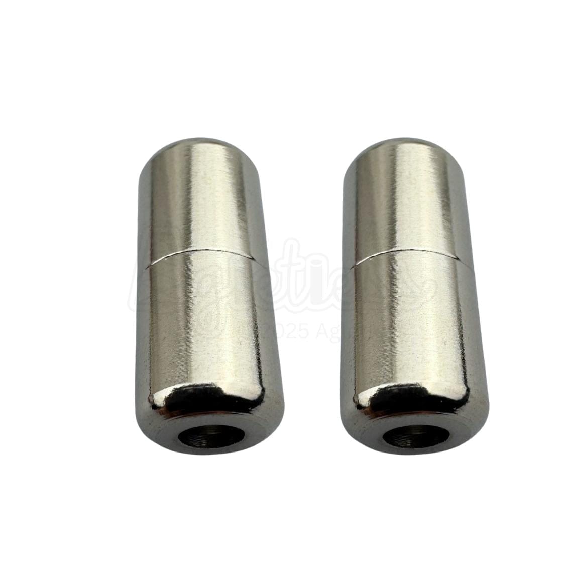 Elastische veters draaicapsule glans sluiting zilver geschikt voor elastische veters van 3 tot 9 mm breed exclusief 4 mm