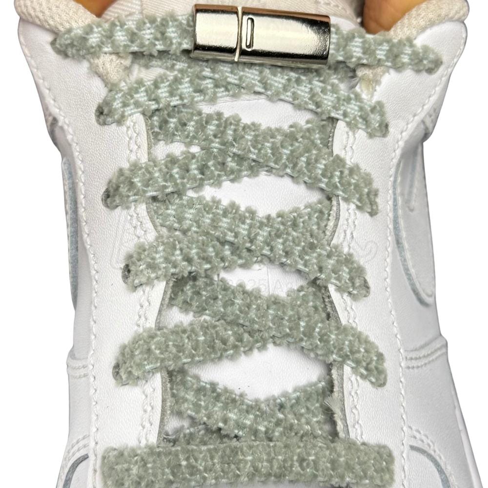 Elastische veters zonder strikken fluffy 7mm magnetische sluiting jade met stretch uitgerekt