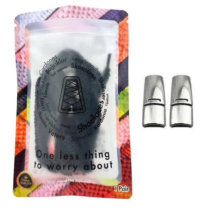 Elastische veters zonder strikken fluffy 7mm magnetische sluiting zwart in luxe verpakking
