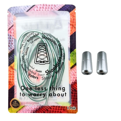 Elastische veters zonder strikken driehoek 3mm capsule sluiting wit groen in luxe verpakking