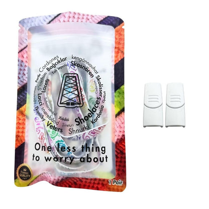 Elastische veters zonder strikken paisley 9mm magnetische sluiting wit kleurig in luxe verpakking