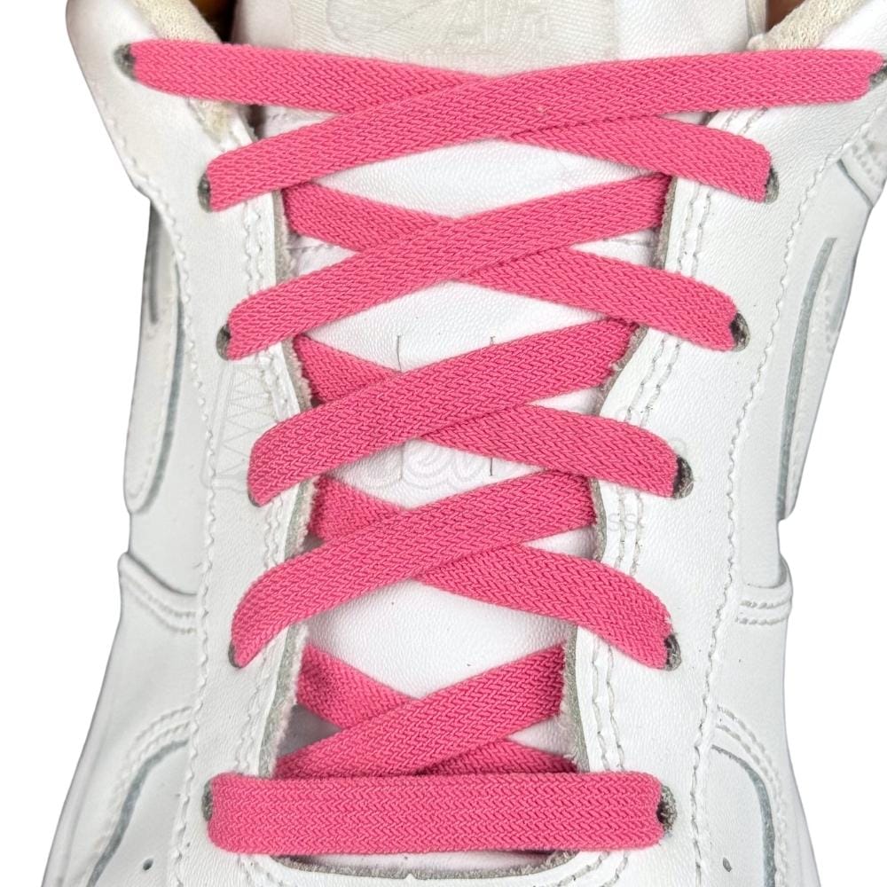 Elastische veters zonder strikken vintage 8mm onzichtbare clipjes fuchsia met stretch uitgerekt